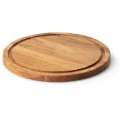 Continenta Steakteller "Holzteller mit itegrierte Saftrille zum Auffangen der Flüssigkeit" Eichenholz, Ø 28 cm