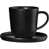Asa selection ASA coppa Espressotasse mit Unterteller, kuro Schwarz matt
