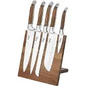Laguiole by Hâws Chef Messerset Mit Block Olivenholz 6 Teile