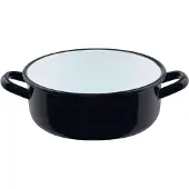 Riess Kasserolle Classic Schwarz Emaille 18 cm 1,5 l