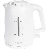 Krups Wasserkocher Proaroma Weiß, 1,6 l, 2200 W, Weiß, Edelstahl, Wasserstandsanzeige, Filterung
