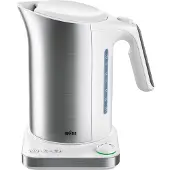 Braun Wasserkocher WK 5115 WH, 1,7 l, 3000 W, Silber, Weiß, Edelstahl, Regelbare Temperatur, Wasserstandsanzeige