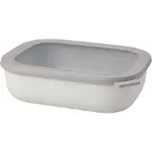 Mepal Cirqula - Mikrowellengeschirr - Multikom Multischüssel rechteckig 2000 ml - Nordic white - Meal prep box - Frischhaltedosen mit Deckel