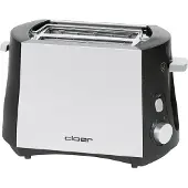 Cloer 3410 Toaster, 825 W, für 2 Toastscheiben, integrierter Brötchenaufsatz, Nachhebevorrichtung, Krümelschublade, mattiertes wärmeisoliertes Metallgehäuse