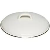 Riess Deckel mit Chromrand aus Emaille 20 cm Weiss