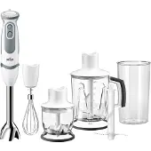 Braun MultiQuick 5 MQ 5245 WH, Pürierstab, 1,25 l, Eis-Crusher, 1,2 m, 1000 W, Grau, Weiß