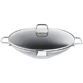 Schulte Ufer Schulte-Ufer Wega, 66520-34 Wok Wega, 34 cm, 4,5 Ltr., mit Deckel, Edelstahl, Antihaftbeschichtung, Induktionsherd-geeignet