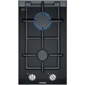Siemens iQ700 ER3A6BB70, Schwarz, Integriert, 30 cm, Gaskochfeld, Glaskeramik, 2 Zone(n)
