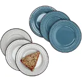 MamboCat 6x Rome blau & weiß Kuchenteller Ø20,5cm Steingut 6 Personen Frühstücksteller