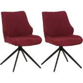 MCW 2er-Set Esszimmerstuhl MCW-O48, Küchenstuhl, drehbar Auto-Return, Stoff/Textil Chenille (320g/m²) bordeaux