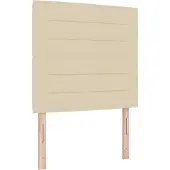 vidaXL Boxspringbett mit Matratze mit LED Creme 90 x 200 cm Stoff