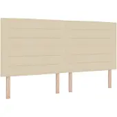 vidaXL LED Boxspringbett mit Kopfteil Creme 200 x 200 cm Stoff