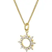 Trendor 28539 Damen-Halskette 925 Silber Vergoldet Zirkonia Collier