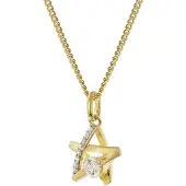 Trendor 28547 Damen-Kette 925 Silber Vergoldet Stern Collier