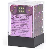Chessex Gemini W6x36 Black-Purple/Gold