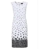 Goldner Abendkleid "Etuikleid mit Blumenprint, Jerseyqualität" Gehschlitz