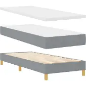 vidaXL Boxspringbett mit Kopfteil Hellgrau 200 x 80 cm Stoff