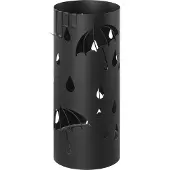 Songmics Regenschirmständer, Schirmhalter für den Eingangsbereich, Stahl-Schirmständer mit herausnehmbarer Abtropfschale und 4 Haken, 17 cm Durchmesser x 41 cm, Schwarz LUC024B01