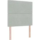 vidaXL LED Boxspringbett mit Matratze Hellgrau 120 x 190 cm Samt