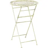 Beliani Bartisch Hellgrün Metall Klappbar Rund 60 cm Antik-Optik Vintage-Optik Romantischer Französischer Pariser Stil Balkon Terrasse Garten