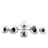 Nowa Hängeleuchte Metall Nickel matt, Glas rauchfarben, Höhe kürzbar, LxBxH: 380x1000x1500mm, exkl. 8x E27 40W 230V