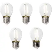 LUEDD 5er-Set E27 Dimmbare LED-Glühbirnen P45 Klarglas 3W 250 lm 3000K