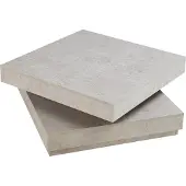 En.casa Couchtisch 'Florenz' Wohnzimmertisch quadratisch 76 x 76 x 38 cm drehbare Tischplatte Betonoptik, hell