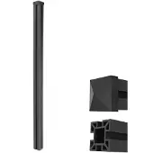 Mendler WPC-Pfosten Savoie-WPC-Zaun, Pfeiler Pfahl, Stecksystem 240cm, anthrazit