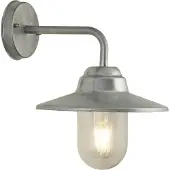 Licht-Erlebnisse Außenwandleuchte Silber E27 IP44 T:31 cm Maritim Glas Metall wetterfest