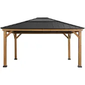 Sunjoy Zedernholz Gazebo / Pavillon 4x5 ERNIR - 393cm x 452cm, anthrazit