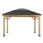 Sunjoy Zedernholz Gazebo / Pavillon 3x4 BRURI - 336cm x 394cm, anthrazit