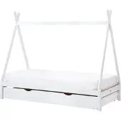 Beliani Kinderbett mit Lattenrost Weiß Kieferholz Einzelbett 90 x 200 cm für Kleinkind Modernes Kinderzimmer