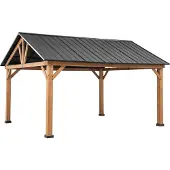 Mountfield Zedernholz Gazebo / Pavillon 4x5 REBRA - 404cm x 465cm, anthrazit