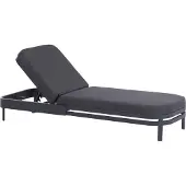 Beliani Gartenliege Schwarz Aluminium mit Bespannung Graphitgrau Stoff Verstellbares Kopfteil Modern Outdoor Garten Terrasse Balkon Außenbereich