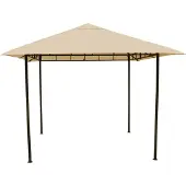 Grasekamp Antikpavillon Amalfi Flex 3 x 3 m Beige Gartenpavillon Partyzelt
