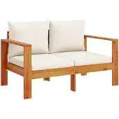 vidaXL Gartensofa mit Kissen 2-Sitzer Massivholz Akazie