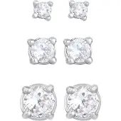 Elli Ohrringe Stecker Zirkonia Basic 3Er Set 925 Silber Elli Silber