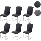 Mendler 6er-Set Esszimmerstuhl HWC-F36, Freischwinger Küchenstuhl Konferenzstuhl Kunstleder, schwarz