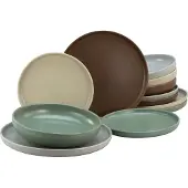 Creatable , 23189, Uno Natural, Tellerset 12-tlg, Steinzeug