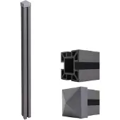 Mendler WPC-Pfosten Savoie-WPC-Zaun, Pfeiler Pfahl, Stecksystem 240cm, grau