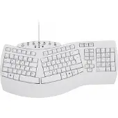Perixx PERIBOARD-512 DE, Ergonomische USB-Tastatur, weiß