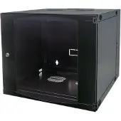 Intellinet 19" Wandverteiler mit Schwenkrahmen, 12 HE, 593 (H) x 540 (B) x 600 (T) mm, Flatpack, schwarz, Wandmontiertes Regal, 12U, 26,3 kg, Schwarz