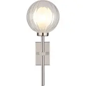 Globo Lighting Wandleuchte Metall Nickel matt, Glaskugel klar, Glaskugel satiniert, Richtung Lichtschein: aufwärts, IP44, BxH: 100x260mm, AL: 141mm, DM Innenglas: 6 cm, exkl. 1x G9 LED 10W 230V