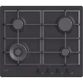 Candy Idea CHG6BFB4WB, Schwarz, Integriert, 60 cm, Gaskochfeld, Edelstahl, 4 Zone(n)