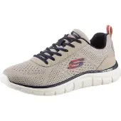 SKECHERS Herren Low Sneaker TRACK LESHUR Taupe Synthetik Textil waschbar Größe: 42
