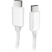 SBS USB-C - USB-C-Textilkabel mit Kabelhalter, 1,5 Meter