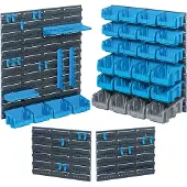 Overig Werkzeug-Wandset inkl. 55 Zubehörteile - Schwarz & Blau - Sortierfächer | Wandmontage