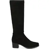 Caprice Damen Stiefel Langschaft Stretch clean modern Block Absatz 9-25506-41, Größe:42 EU, Farbe:Schwarz