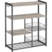 Songmics Küchenregal mit 2 Metallkörben greige-schwarz B34KKS096B02