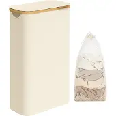 Songmics Wäschekorb 60 Liter mit Deckel Cremeweiß B34LCB506W01